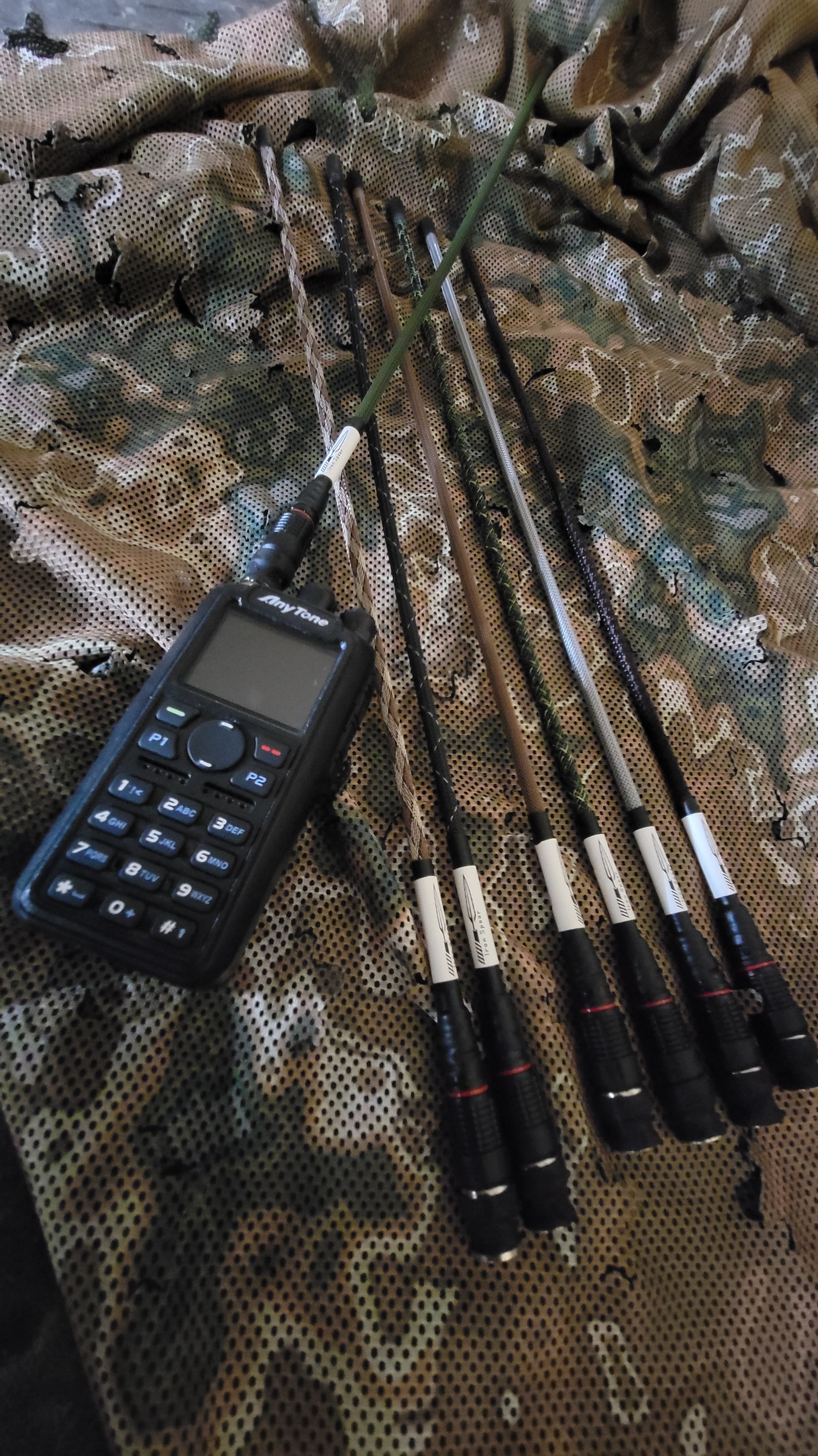 Iron Spear Outfitters Maximus Antenna - a rugged, flexible dual-band 2m/70cm radio antenna made from Nickel Titanium